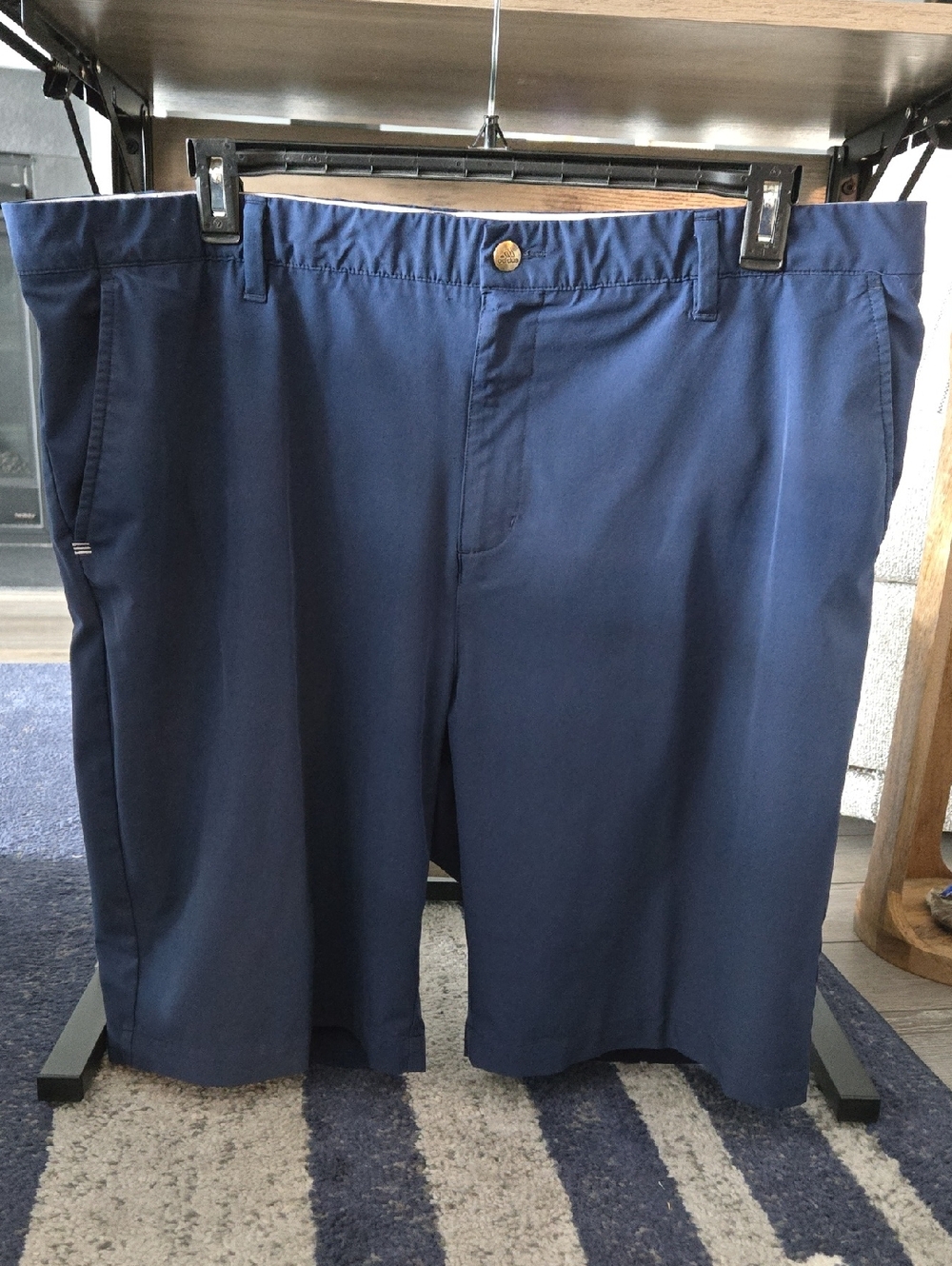 adidas Men's Navy Flat Front Performance Shorts